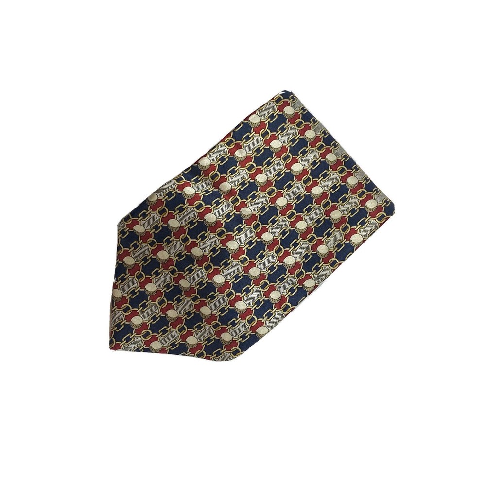 Men’s PGA TOUR Golf Tie Necktie 100% Silk Golf Ball’s & Chain’s Small Rip SePic